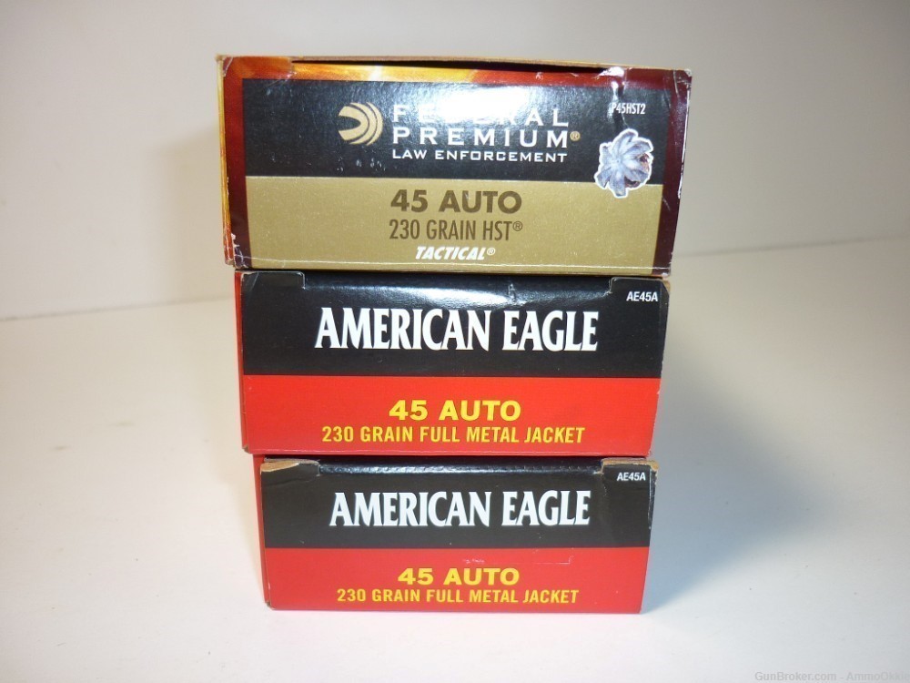 150rd - FEDERAL COMBO - HST and FMJ - 45 ACP - American Eagle 230gr - 1911-img-3