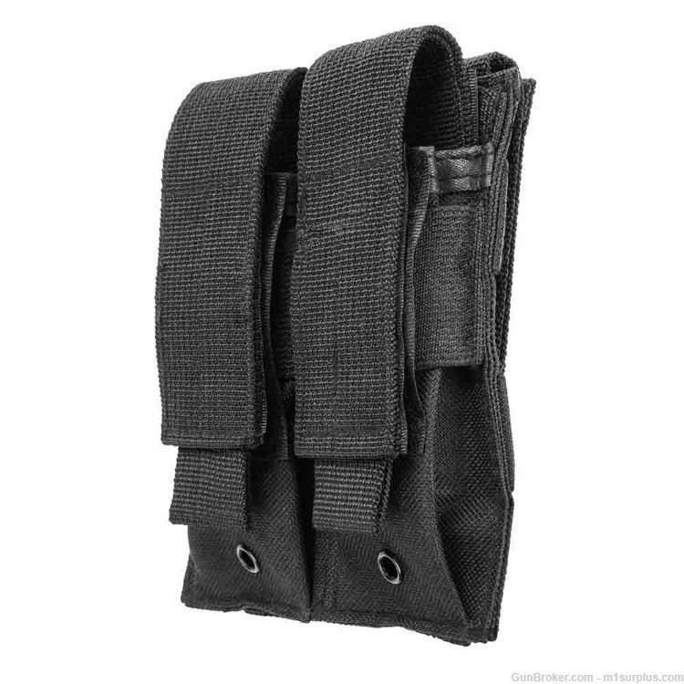 VISM 2 Pocket Black MOLLE Belt Pouch fits 9mm Ruger P85 P89 P90 Pistols-img-1