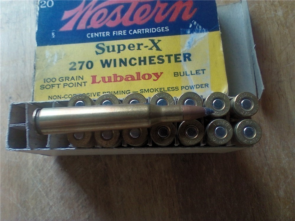 Vintage Western Super X 270 Winchester 100 gr.sp ammo-img-0