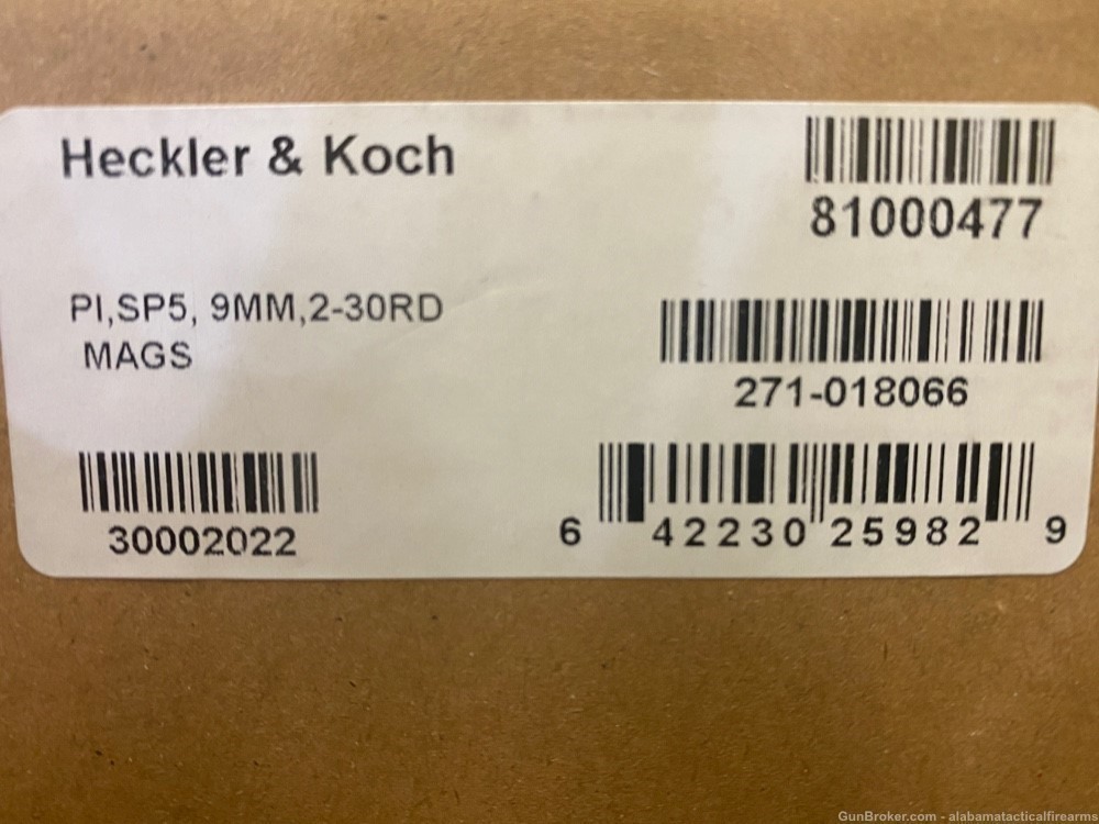 HK Heckler & Koch SP5 8.86” Semi-Automatic Pistol 30+1 H&K 9mm 81000477-img-6
