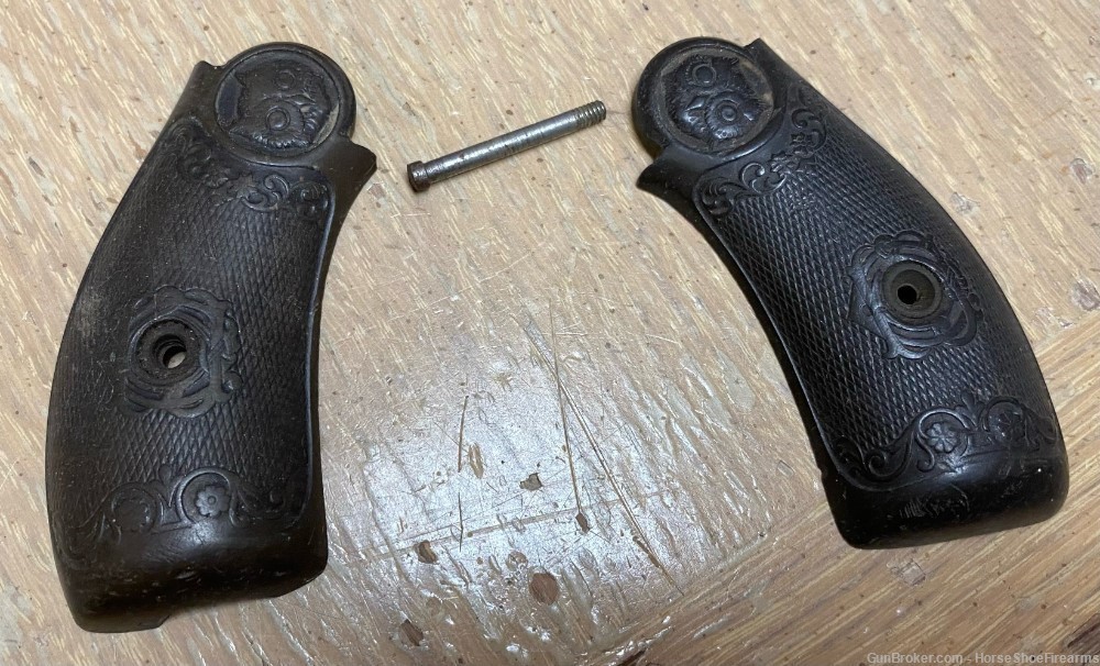 Iver Johnson Small Revolver Grips w/Screw Vintage-img-0