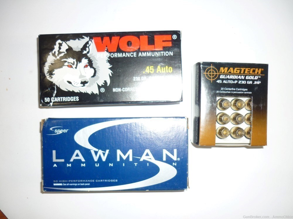 120rd - HP + FMJ VARIETY COMBO 45 ACP - SPEER LAWMAN Magtech Guardian WOLF-img-0