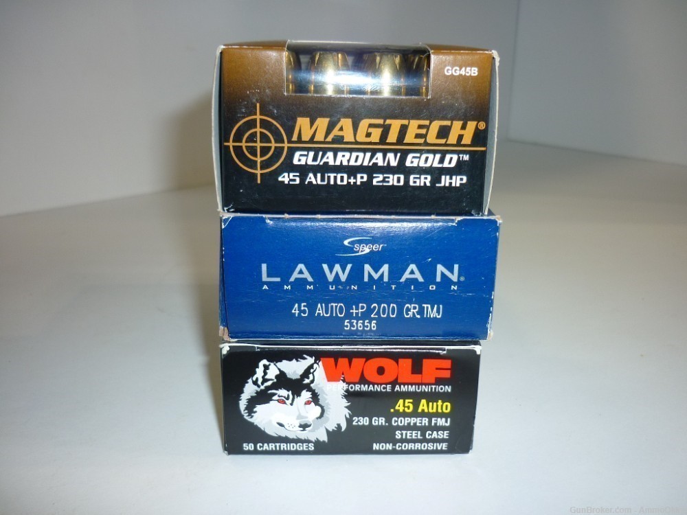 120rd - HP + FMJ VARIETY COMBO 45 ACP - SPEER LAWMAN Magtech Guardian WOLF-img-1