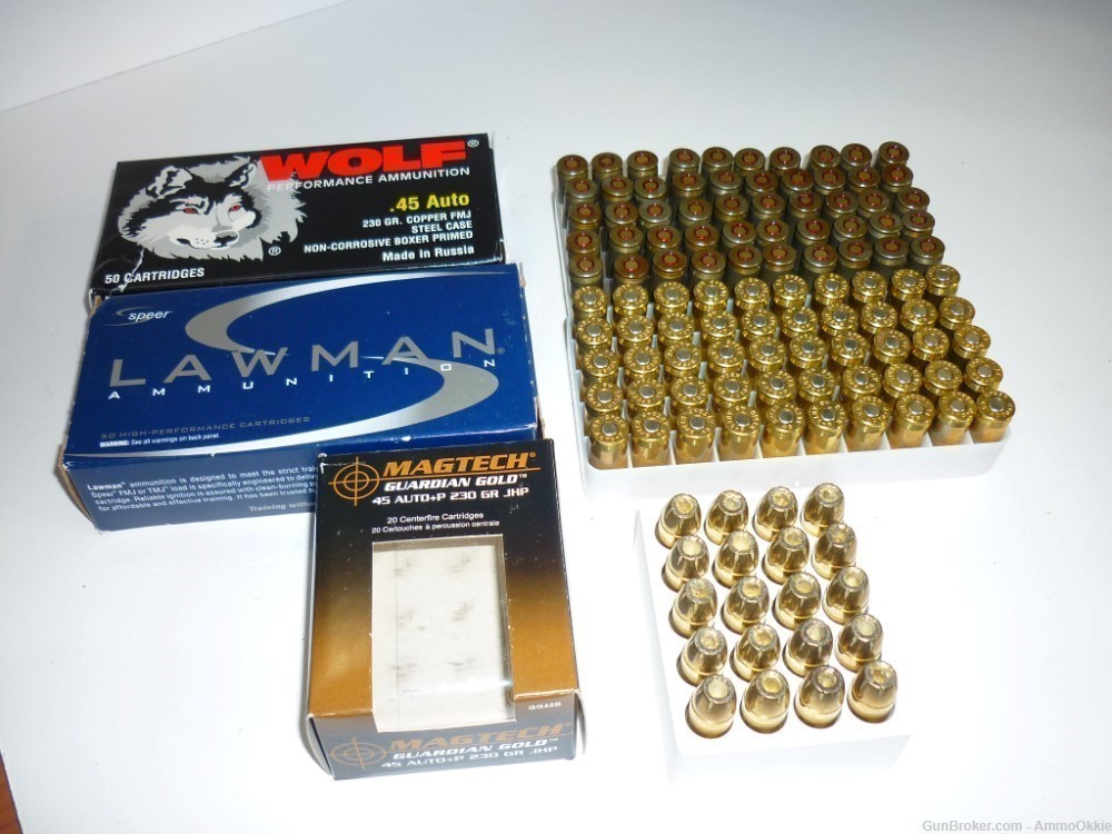 120rd - HP + FMJ VARIETY COMBO 45 ACP - SPEER LAWMAN Magtech Guardian WOLF-img-2