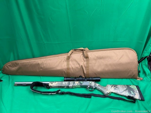 CVA Black Powder Muzzle Loader Rifle .50 Caliber Camo with Scope, Soft Bag-img-0