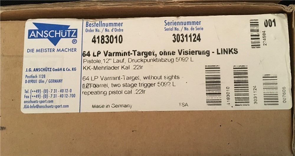 T2 Anschutz Pistol Set 22 LR   22 Magnun 17 HMR EZ Buy-img-3