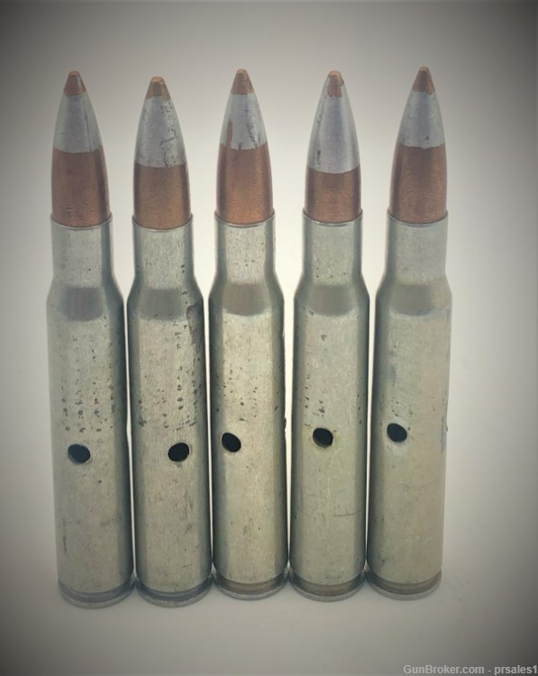 5 Collectable 30-06 rounds Silver tip Vintage Rare 30 Caliber-img-0