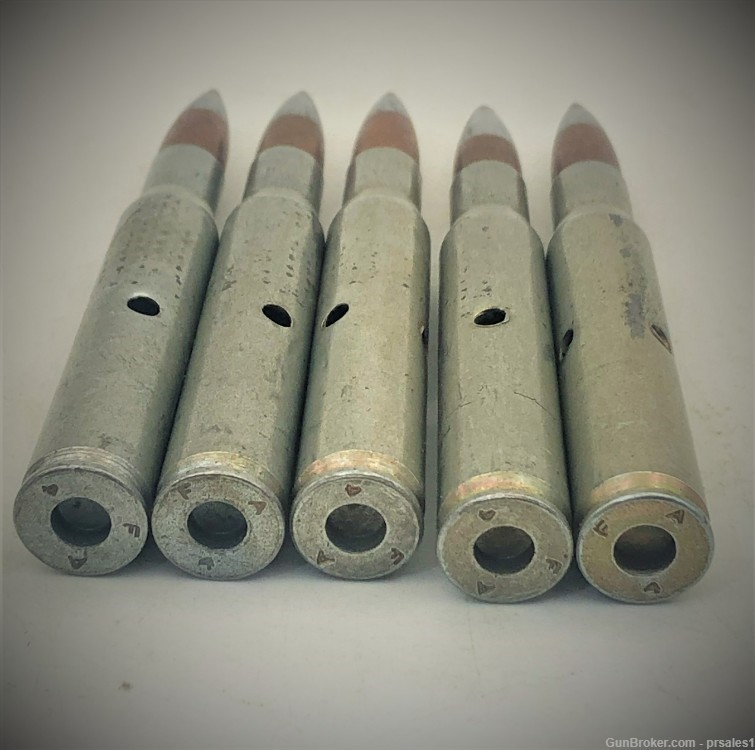 5 Collectable 30-06 rounds Silver tip Vintage Rare 30 Caliber-img-2