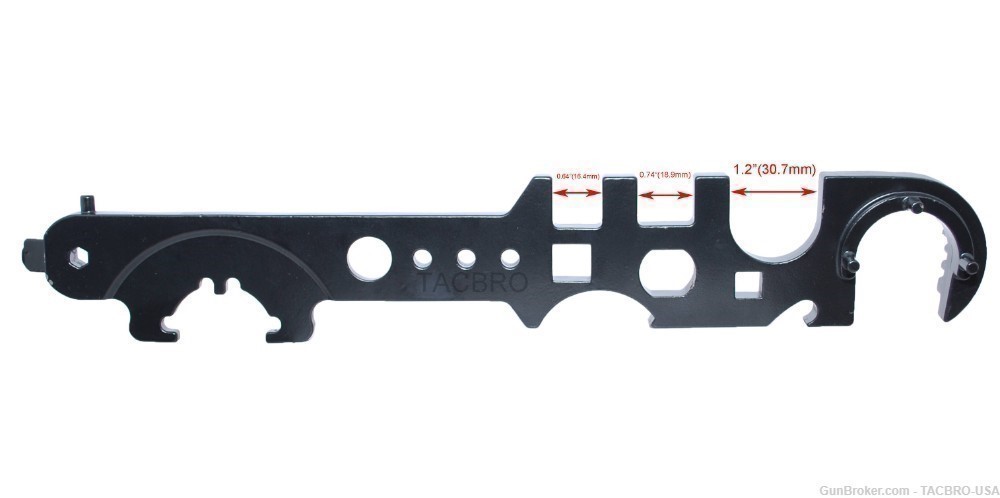 TACBRO AR15 ALL IN ONE MULTI COMBO WRENCH TOOL FOR ALL TYPE BARREL NUT-img-2