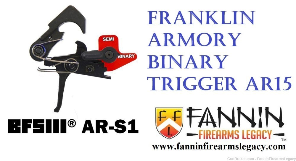 Franklin Armory BFSIII AR-S1 00-50621-BLK Straight Binary Trigger Free Ship-img-0