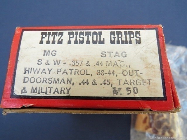 Vintage NOS Fitz Pistol Grips & Grip Screw S&W Highway Patrolman .357 .44 -img-2