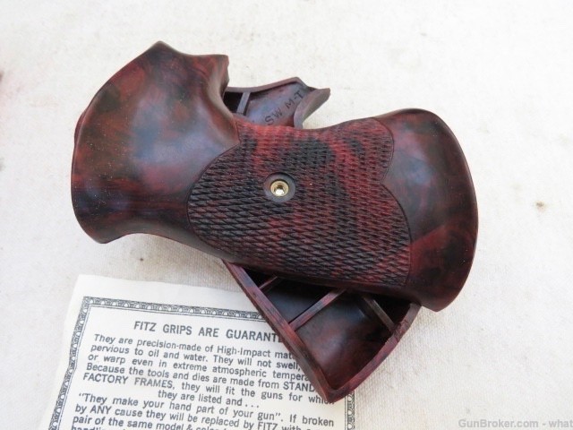 Vintage NOS Fitz Pistol Grips & Grip Screw S&W Highway Patrolman .357 .44-img-3