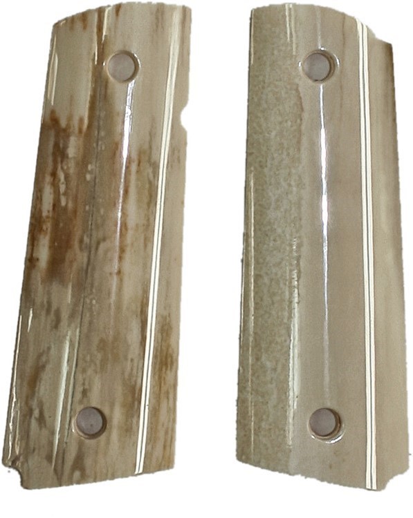 Colt 1911 Real Fossilized Walrus Ivory Grips-img-0