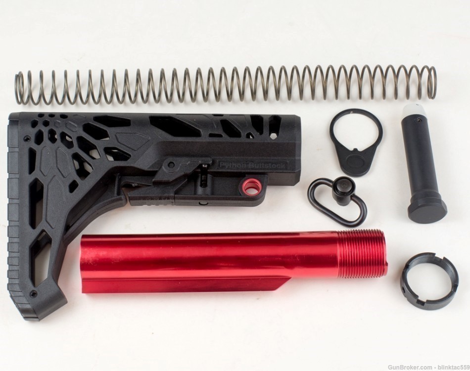 AR Stock with buffer Tube Kit Mil-Spec Red 6 Postion-img-0