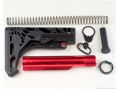 AR Stock with buffer Tube Kit Mil-Spec Red 6 Postion