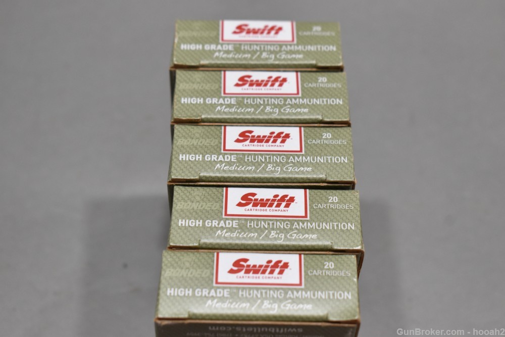 5 Boxes 100 Rds Swift 223 Remington 62 G Scirocco Bonded Hunting Ammunition-img-2