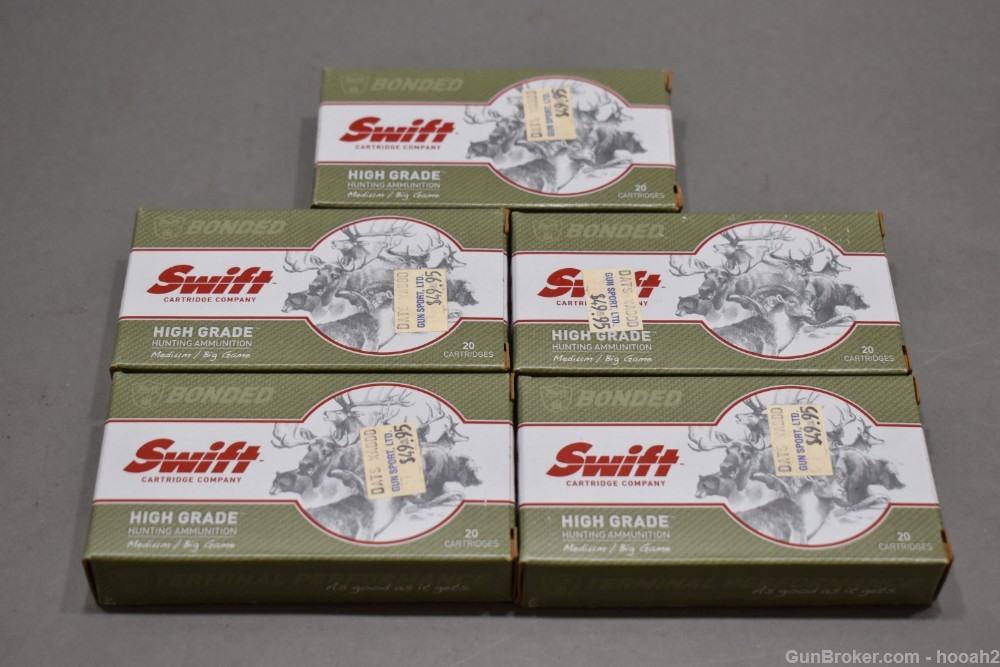 5 Boxes 100 Rds Swift 223 Remington 62 G Scirocco Bonded Hunting Ammunition-img-4