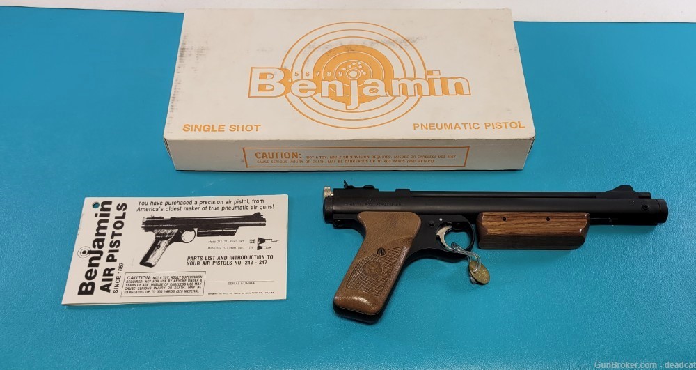 Rare Benjamin Air Pistol Gun Model 242 Pellet /Dart .22 + Provenance-img-0