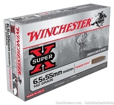 Winchester Super-x 6.5×55 Swedish 140 Grain Power Point - 20 Rounds-img-0