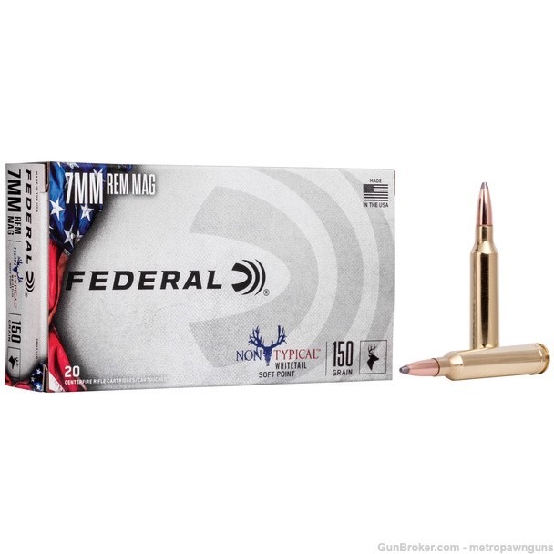 Federal Whitetail 7mm REM MAG 150 gr Soft Point 20 Rounds/Box-img-0