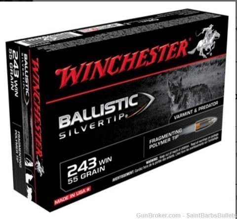 Winchester .243 Win. 55 Grain Ballistic SilverTip - 20 Rounds-img-0