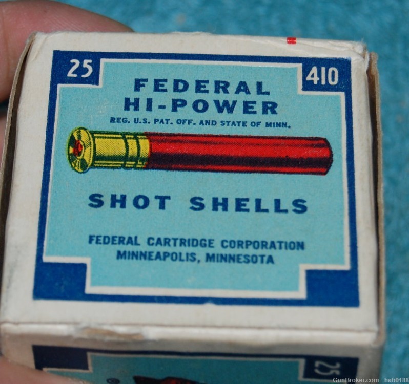Vintage Full Box of Federal Hi-Power 410 Trap Shooter Red Sweater 3"-img-2