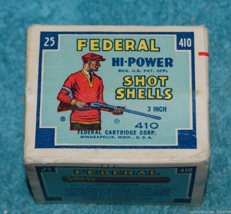 Vintage Full Box of Federal Hi-Power 410 Trap Shooter Red Sweater 3"-img-0