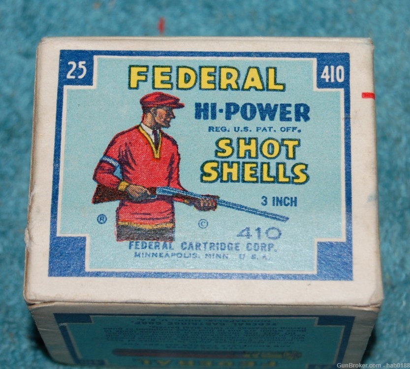 Vintage Full Box of Federal Hi-Power 410 Trap Shooter Red Sweater 3"-img-3