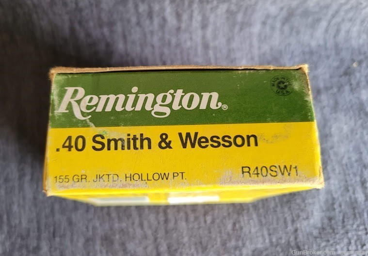 Remington 40 S&W 155gr jacketed hollow point 25 rd box-img-0