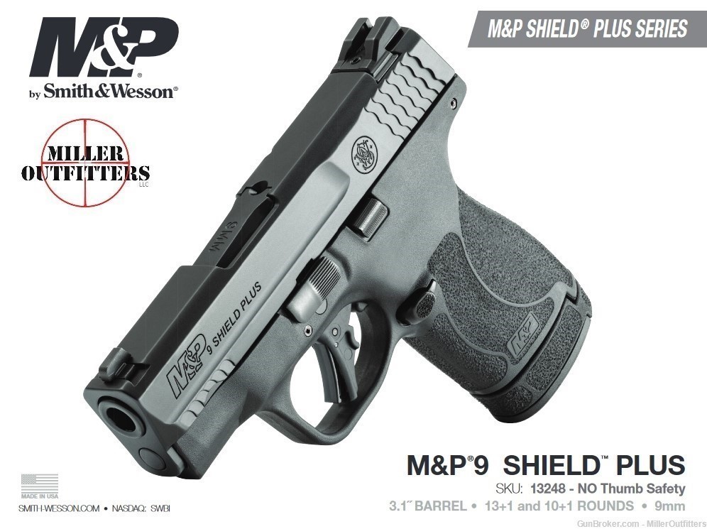 Smith M&P 9 Shield Plus  – Model 13248 – 9mm - NEW ! !-img-7