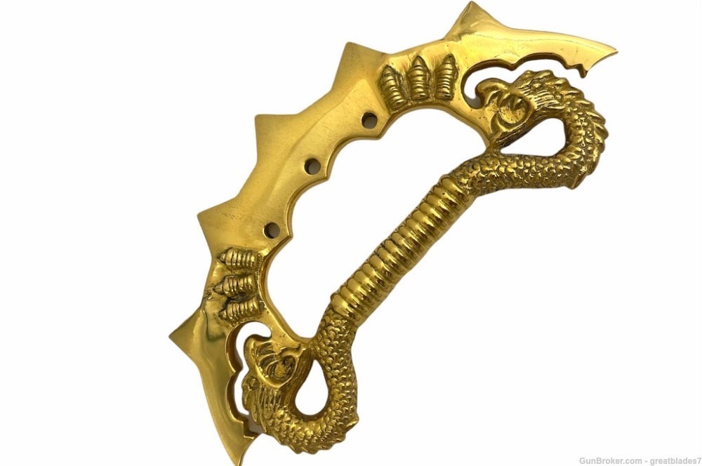Solid Brass Embark The Dragon Xtra Large Tekko Brass Knuckles FREE SHIPPING-img-2