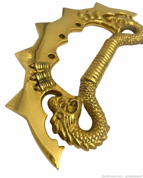 Solid Brass Embark The Dragon Xtra Large Tekko Brass Knuckles FREE SHIPPING-img-1