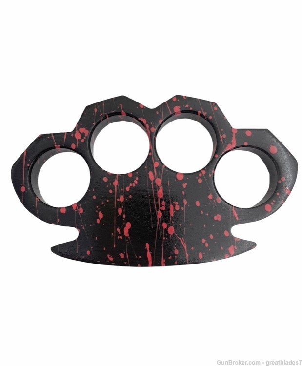 Brass Knuckles Camo Paint Splatter Black and Red FREE SHIPPING!!-img-0