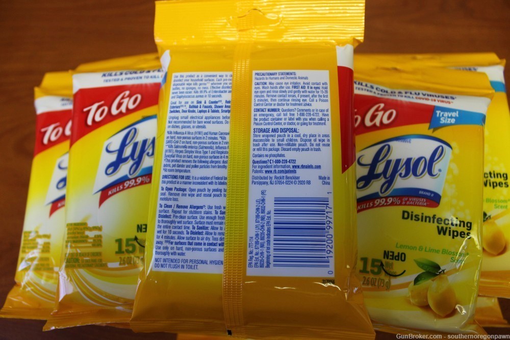 Lysol To Go Disinfectant Wipes Travel Pack 15 Ct Lot of 12 Lemon Lime Scent-img-3