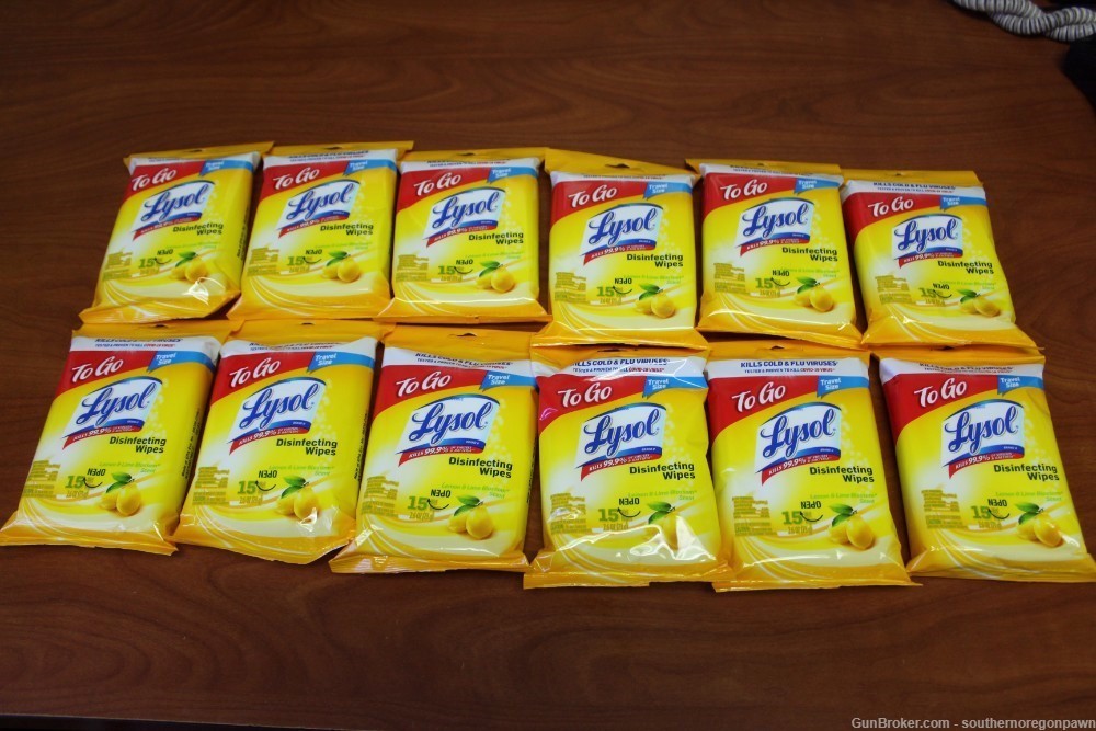 Lysol To Go Disinfectant Wipes Travel Pack 15 Ct Lot of 12 Lemon Lime Scent-img-0
