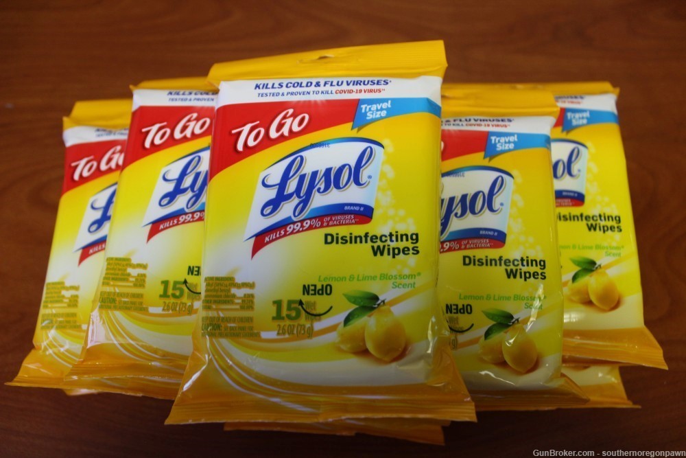 Lysol To Go Disinfectant Wipes Travel Pack 15 Ct Lot of 12 Lemon Lime Scent-img-2
