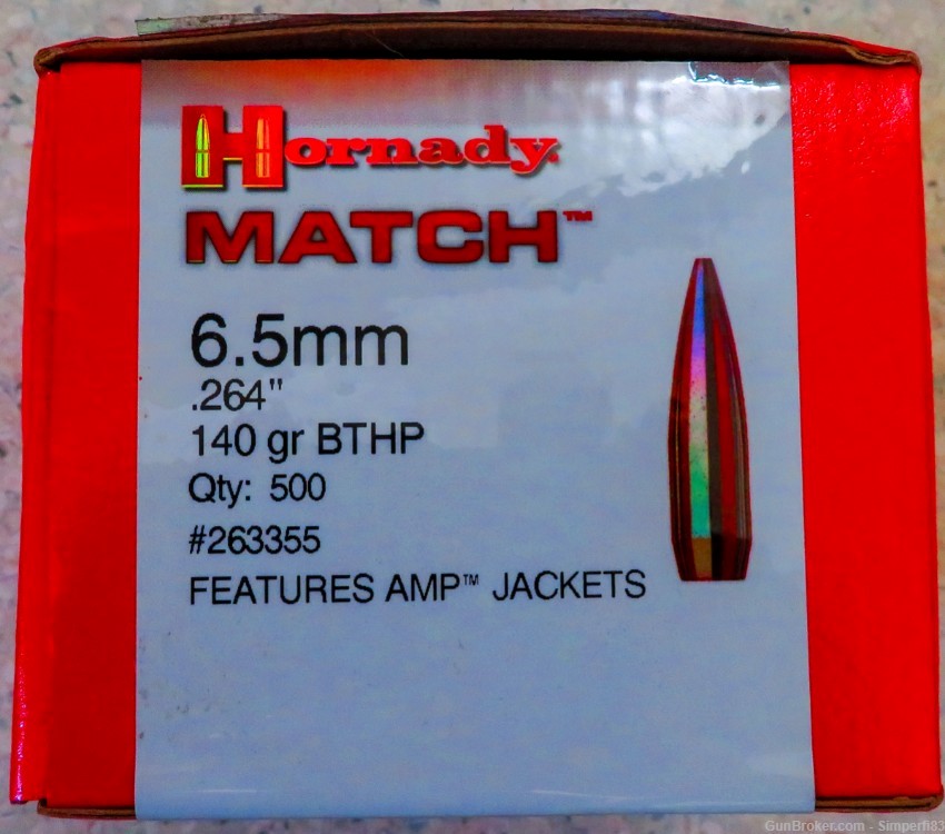 Hornady  6.5mm 140 gr BTHP Match Open Box 450/500 Remaining-img-2