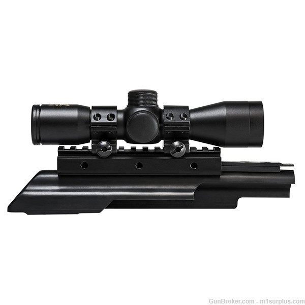 AK47 Multi Rail Top Cover Mount + 4x30 Rifle Scope + Red Backup Laser Sight-img-2
