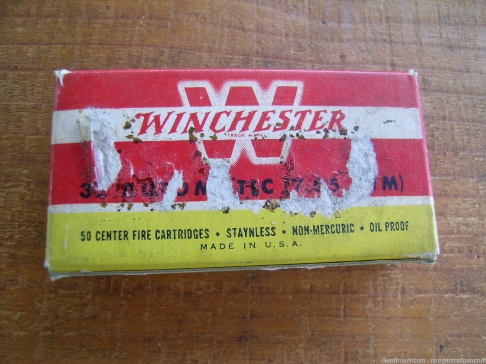 Vintage Winchester 32 ACP Auto 50rd Box Ammo-img-1