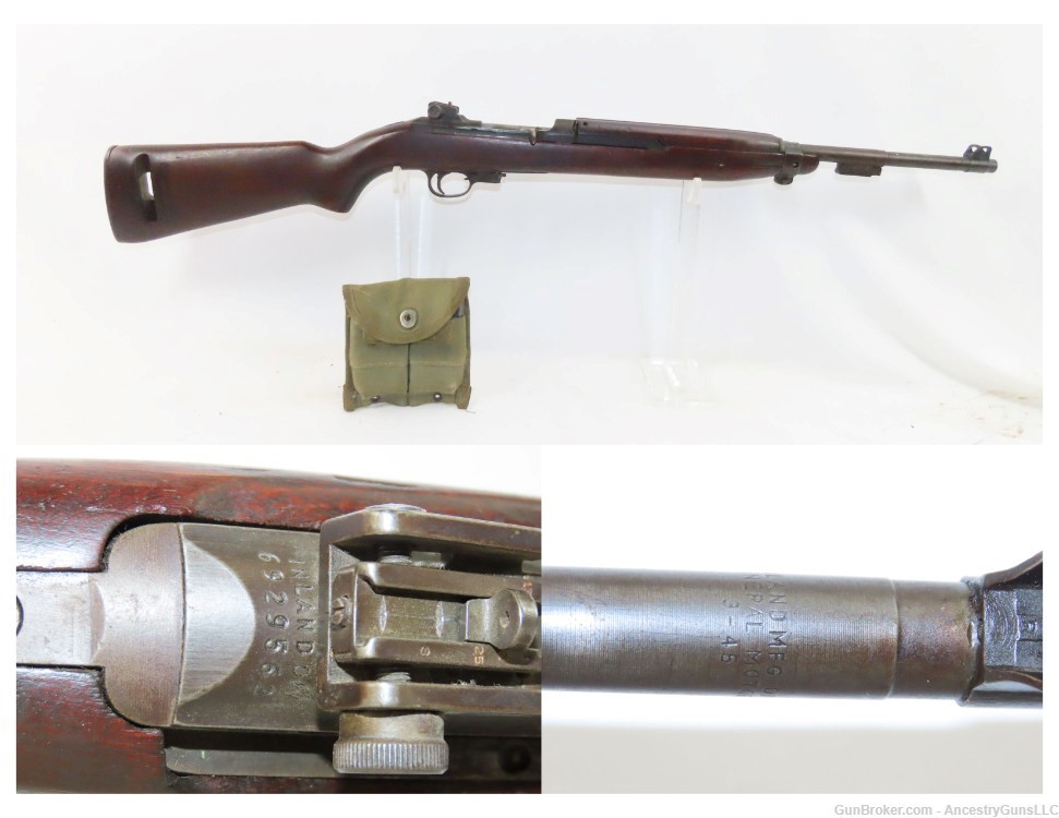 “3-45” Dated WORLD WAR II U.S. INLAND DIVISION GENERAL MOTORS GM M1 Carbine-img-0