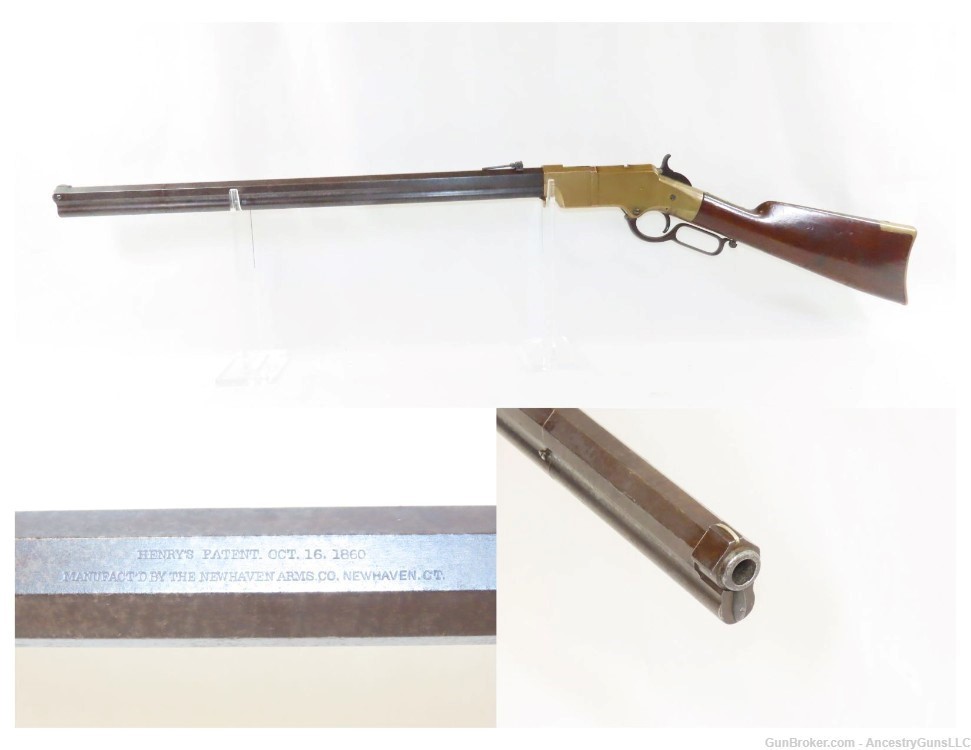1863 NEW HAVEN ARMS HENRY Lever Action Rifle .44 CIVIL WAR Antique-img-0