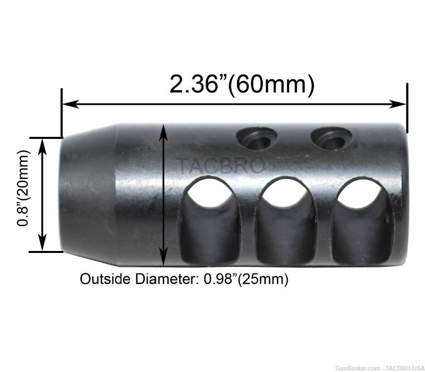 TACBRO AR10 Steel Compact Muzzle Brake 5/8"x24 TPI Compensator For .308-img-2
