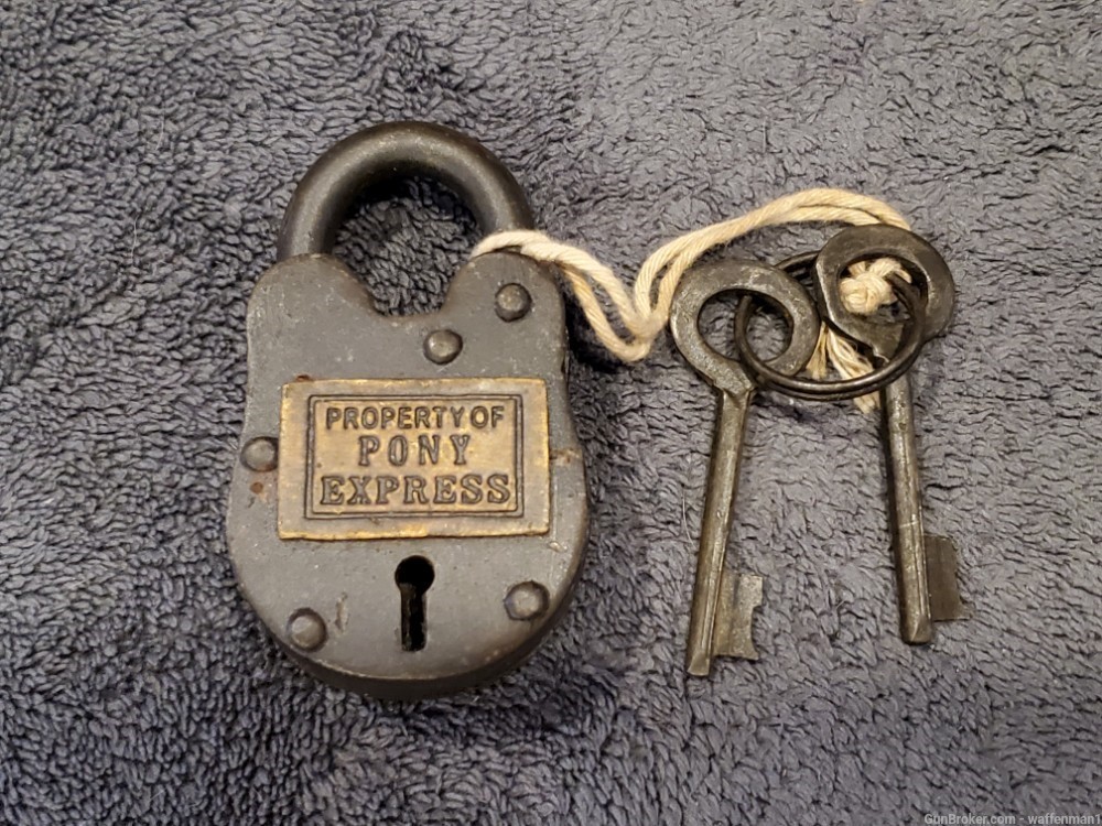 Small Size Old West Style 1860's Pony Express Co. Company Padlock Lock -img-0