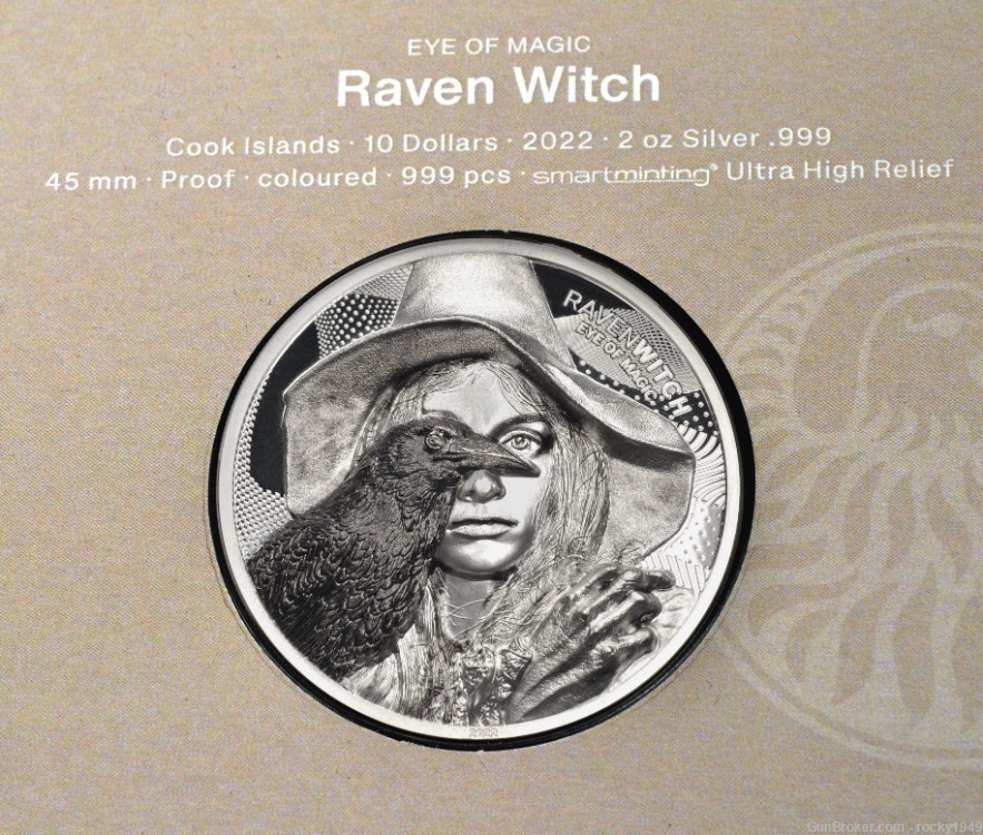  2022 - Cook Islands - Raven Witch, the Eye of Magic -  2 oz silver coin -img-1