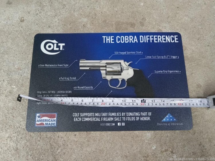 COLT THE COBRA DIFFERENCE COUNTER MAT 11"X17" -img-0