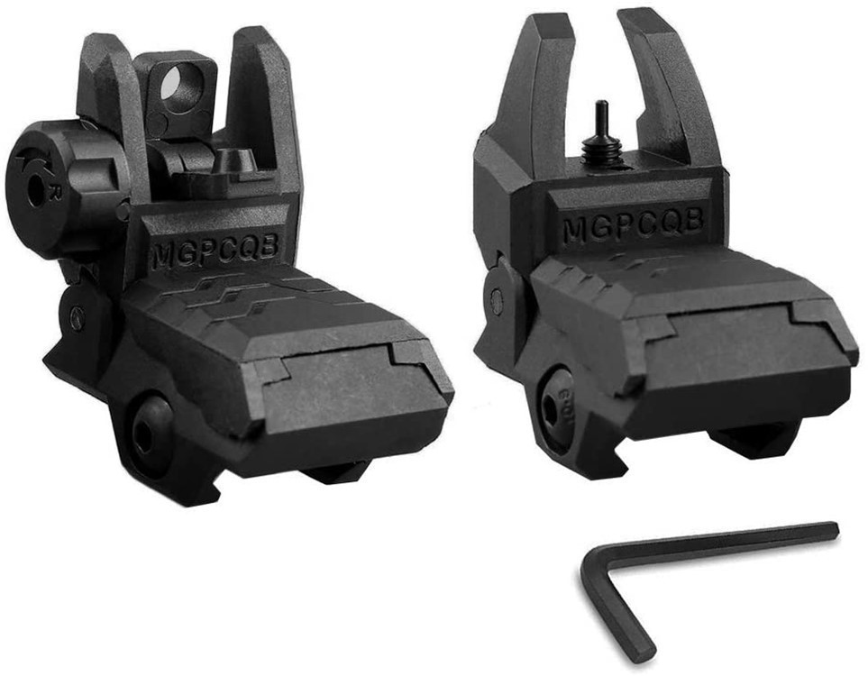 Foldable Front and Rear Sights Low Profile Flip up Sights Tactical Pop up B-img-0