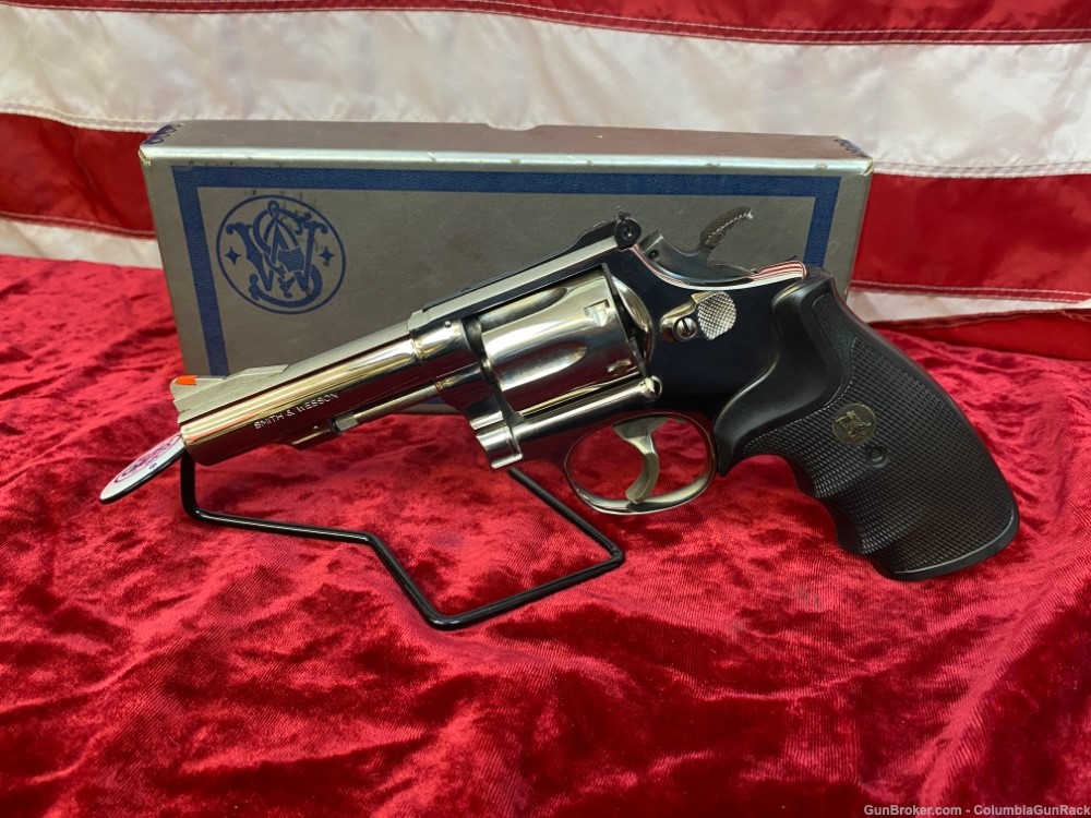 Smith and Wesson Model 14-2 Nickel 4 inch Rare Model!-img-0