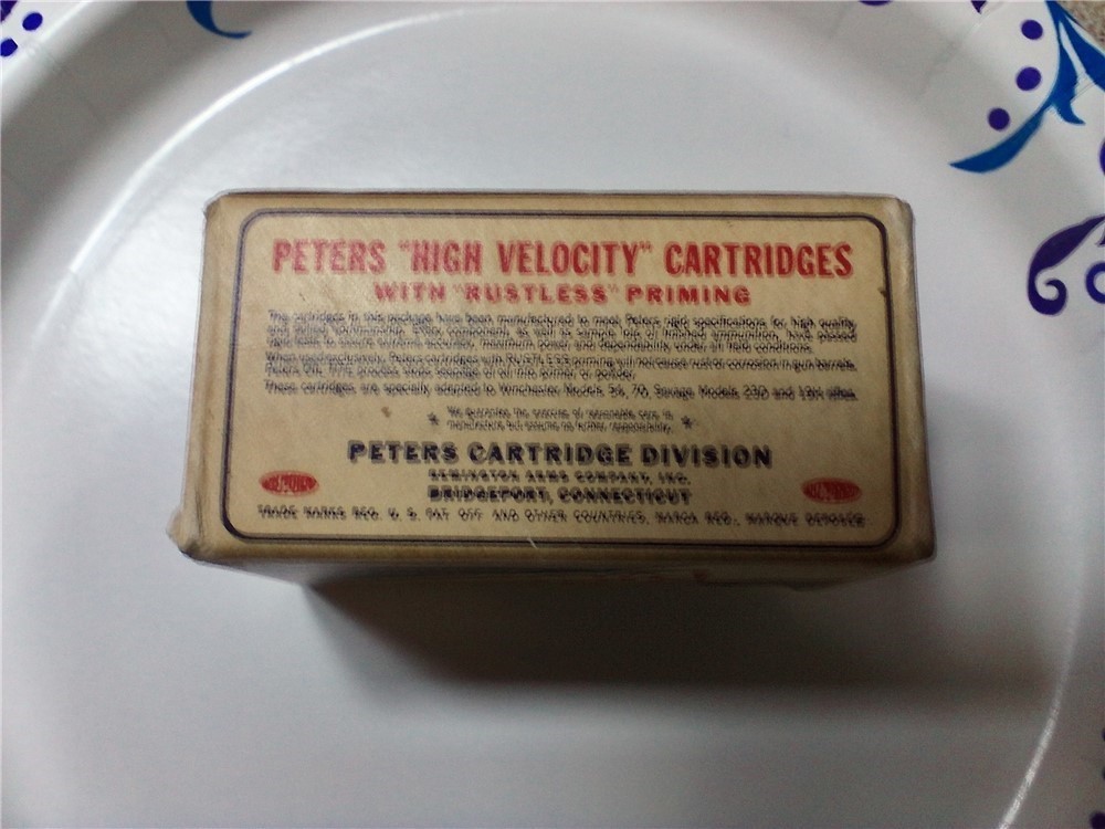 Vintage  Peters Rustless 22 Hornet  High Velocity  45 gr. HP ammo-img-2