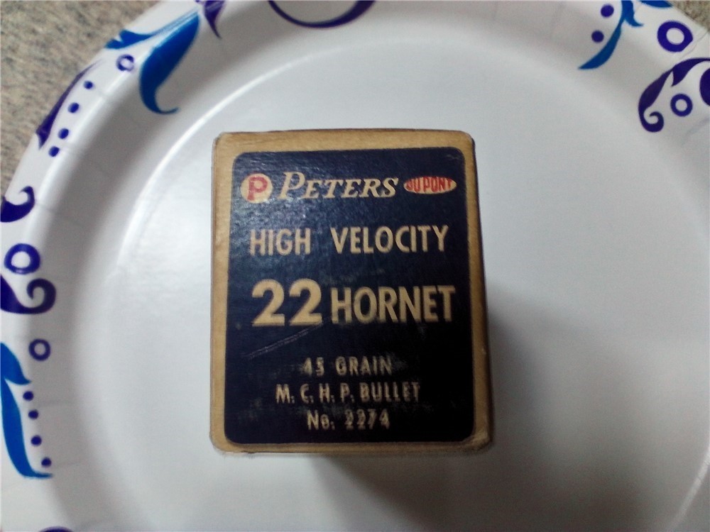 Vintage  Peters Rustless 22 Hornet  High Velocity  45 gr. HP ammo-img-4