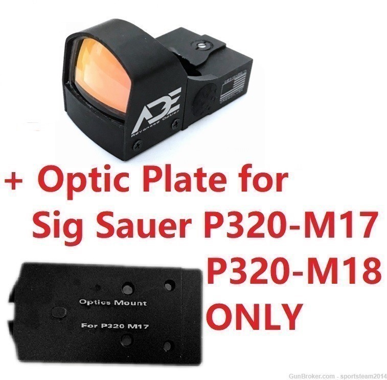 ADE RD3-009 Red Dot+Optic Mounting Plate for Sig Sauer P320-M17,M18,X5-Legi-img-0